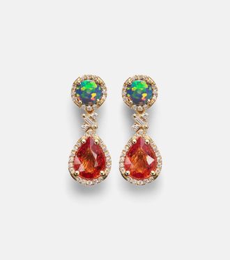 Suzanne Kalan Doublet 18kt gold drop earrings with gemstones