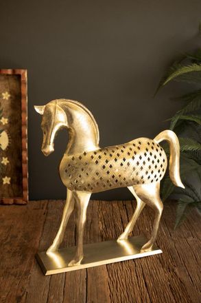 Kalalou Antique Brass Horse Sculpture