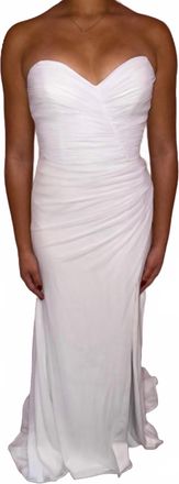 Alyce Paris Strapless Chiffon Sweetheart Gown In White