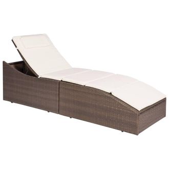 vidaXL Tumbona Con Coj&iacute;n Rat&aacute;n Sint&eacute;tico Marr&oacute;n Vidaxl