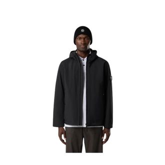 Stone Island Light Jackets, male, Black, Size: XL Soft Shell-R Padded Jacket