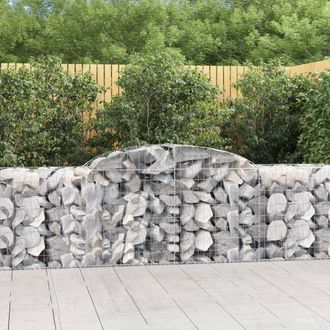 Berkfield Home Arched Gabion Baskets 9 pcs 300x50x80/100 cm Galvanised Iron in Silver