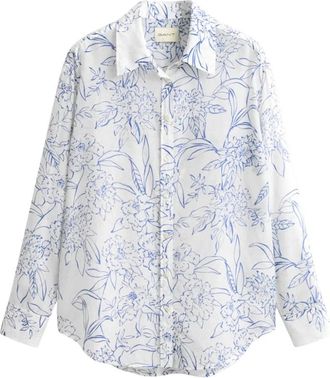 GANT Lange Mouwen Zijde Blouse - Dames - Overhemden - Veelkleurig - M - Katoen - Overhemden