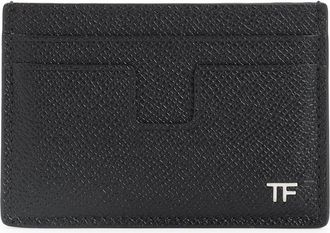 Tom Ford Black Calf Leather Card Holder-Uomo