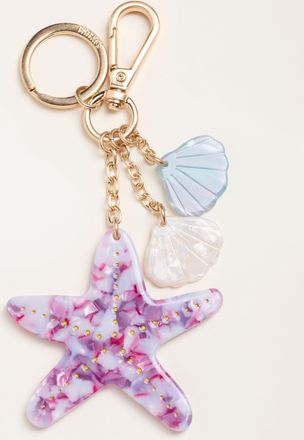 Fat Face FatFace Purple Starfish Resin Bag Charm Keyring