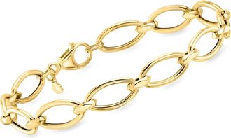 Ross-Simons Italian 14kt Yellow Gold Oval-Link Bracelet
