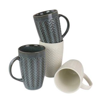 Gibson Home 22 oz Stoneware Mug set of 4 in White at Nordstrom
