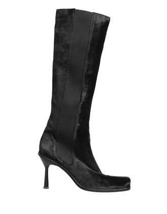 Dolce & Gabbana Black Suede Leather Knee High Boots Womens Shoes (Pre-Owned)