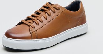 Ben Sherman Ace Cupsole Leather Mens Tan Trainers - Brown - Size UK 11