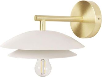Beliani Lampada da parete moderna con base in metallo oro bianco e paralume a cono Lasolo