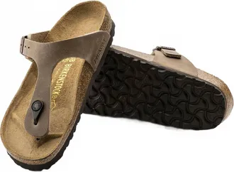 Birkenstock Womens Gizeh Oiled Leather Sandals In Brown Brown