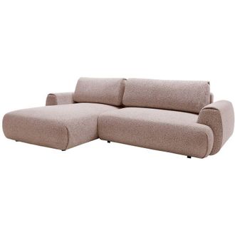 Vente-Unique Vente-unique - Divano letto angolo a sinistra in Tessuto testurizzato rosa - monelia