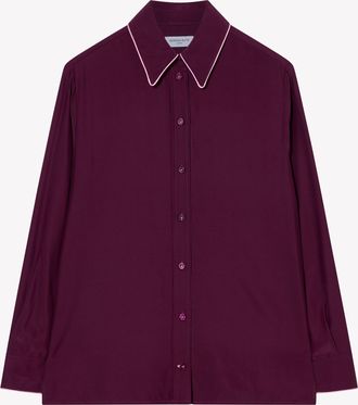 Serena Bute Silk Relaxed Shirt - Plum
