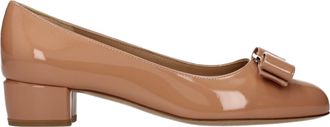 Ferragamo Vara Escote Mujers Charol Beige/Rubor