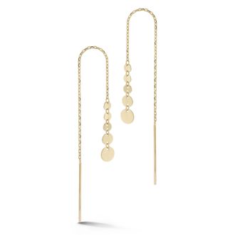 Ember Fine Jewelry 14K Gold Graduated Disc Threader Earrings