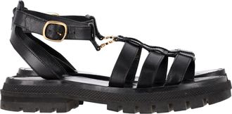 Celine Pre-owned Womens Clea Gladiator Sandals in Black Leather Sheepskin - Size EU 39