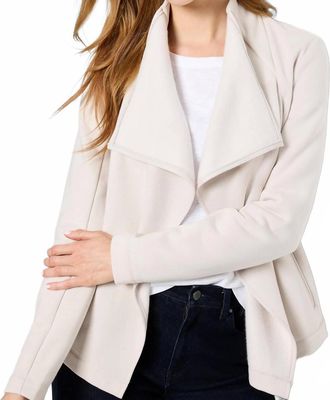 Nic+Zoe Lounge Around Moto Jacket In Sugar Cookie