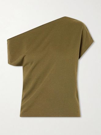 The Elder Statesman Top Monospalla In Cashmere Superlight Tori - Verde