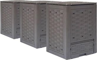 vidaXL Vidaxl - Compostador De Jard&iacute;n 3 Uds Pl&aacute;stico Rat&aacute;n 60x60x83 Cm 900 L