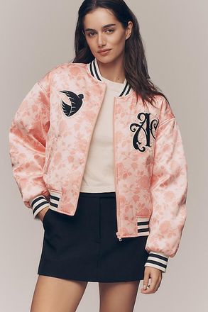 Anthropologie Wild Collective Angel City Varsity Bomber Jacket