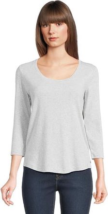 Tommy Bahama Ashby Isles Rib 3/4 Sleeve Scoop Womens Clothing Summer Grey/Heather : LG (US 12-14), Cotton