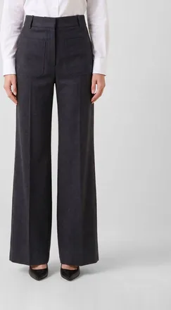 Victoria Beckham Pantaloni sartoriali flared in flanella di lana a vita alta