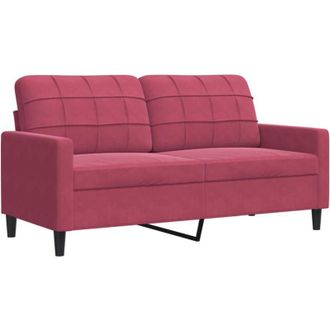 vidaXL Sof&aacute; De 2 Plazas De Terciopelo Rojo Tinto 140 Cm Vidaxl