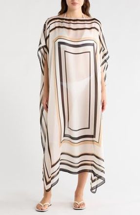 BCBGeneration Square Striped Duster in Ivory Black at Nordstrom Rack