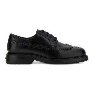 Hogan Business Shoes, male, Black, Size: 9 1/2 US H704 Lace-up Shoe