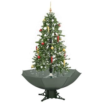 vidaXL &Aacute;rbol De Navidad Con Nieve Con Base En Paraguas Verde 170 Cm Vidaxl