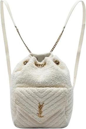 Saint Laurent Pre-owned Joe Rugzak - Dames - Vintage Tas - Wit - ONE Size - Leer - Vintage