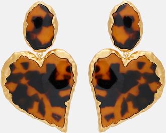 Oscar De La Renta Heart embellished clip-on earrings