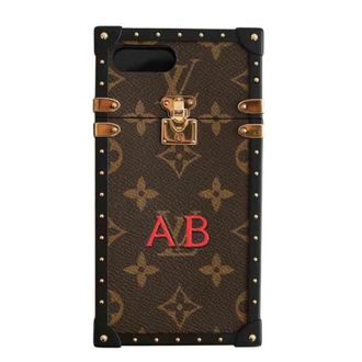Louis Vuitton Pre-owned iPhone 7+ Case - Dames - Pre-owned - Bruin - Maat: ONE Size Tweed