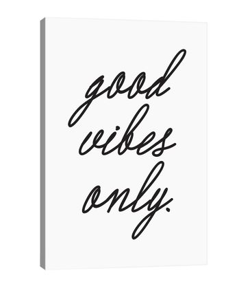 iCanvas Icanvas Good Vibes Only. (Cursive) Wall Art By Honeymoon Hotel