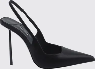 Le Silla Slingback Amelia in raso con tacco a spillo alto e punta a mandorla