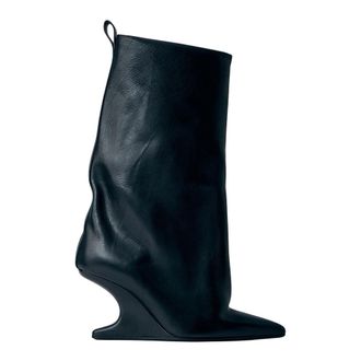 Rick Owens Heeled Boots, female, Black, Size: 10 US Cantilever 8 Sharp Flared Boots