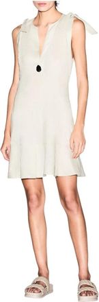 A|X Armani Exchange Korte linnen jurk - Dames - Korte kleedjes - Beige - XS - Linnen - Kleedjes