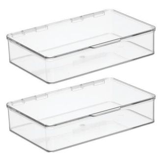 iDesign Stackable Hinged-Lid Pantry Storage Box - Set of 2 - Clear at Nordstrom