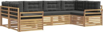 vidaXL Conjunto De Sof&aacute;s De Exterior 6 Uds. Blanco Y Antracita Vidaxl
