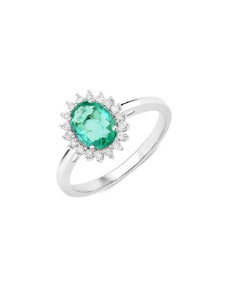 Diana M. Jewels 14K 1.34 Ct. Tw. Diamond & Zambian Emerald Ring