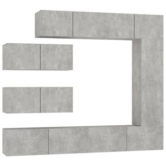 Berkfield Home 7 Piece TV Cabinet Set Concrete Grey Engineered Wood