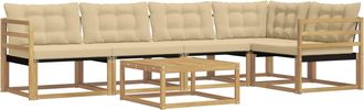 vidaXL Conjunto De Sof&aacute;s De Exterior 6 Uds. Y Beige Vidaxl