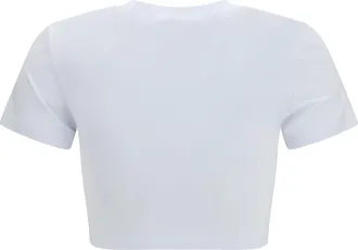 Fiorucci Womens Angels Patch Cropped T-Shirt White Cotton; Elastane T-Shirts And Polos
