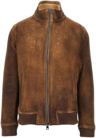 Dacute Waxed shearling bomber jacket Man 50