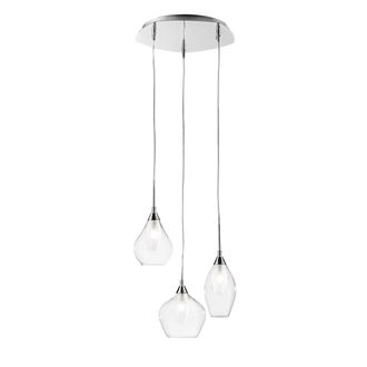Luce-Ambiente-Design Suspensi&oacute;n Skyline de Metal con Tres Difusores de Vidrio Transparente