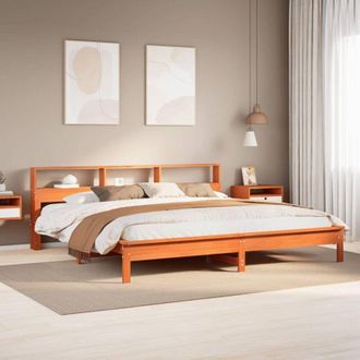 vidaXL Vidaxl - Cama Sin Colch&oacute;n Madera Maciza De Pino Marr&oacute;n Cera 180x200 Cm