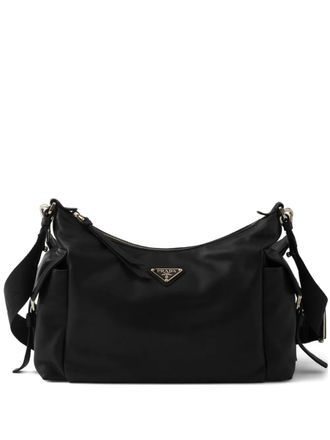 Prada large Explore leather bag - women - Nappa Leather/Nylon/Nylon - OS - Black