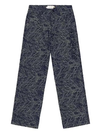 Honor The Gift patterned-jacquard wide-leg trousers - Blue