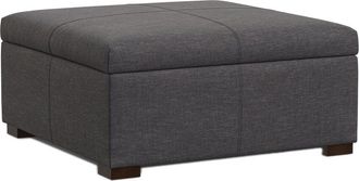 Simpli Home Gabbie 36In Contemporary Square Coffee Table Storage Ottoman
