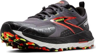 Brooks Mens Cascadia 18 Gtx Running Sneakers In Blackened Pearl/black/tomato